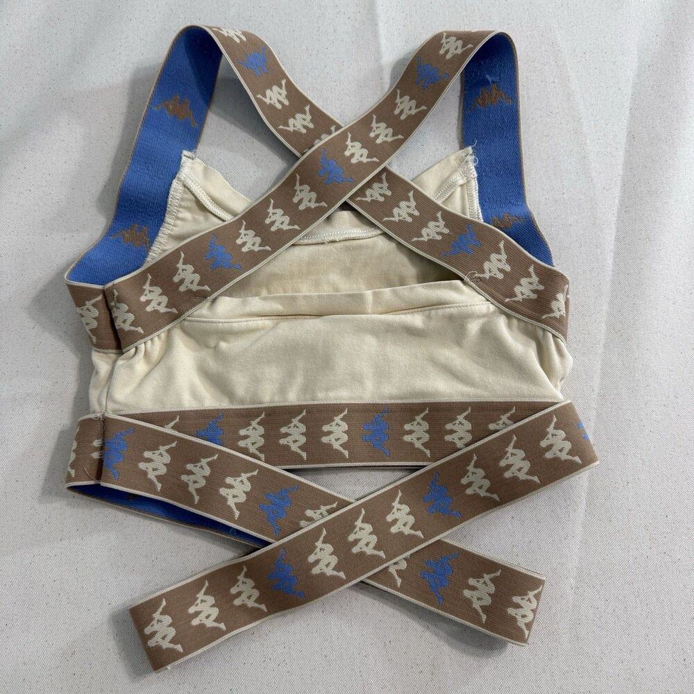 Kappa Womens 222 Banda Ivohibe Bra Top Blue and Cream Size Small Women - Picture 2 of 8